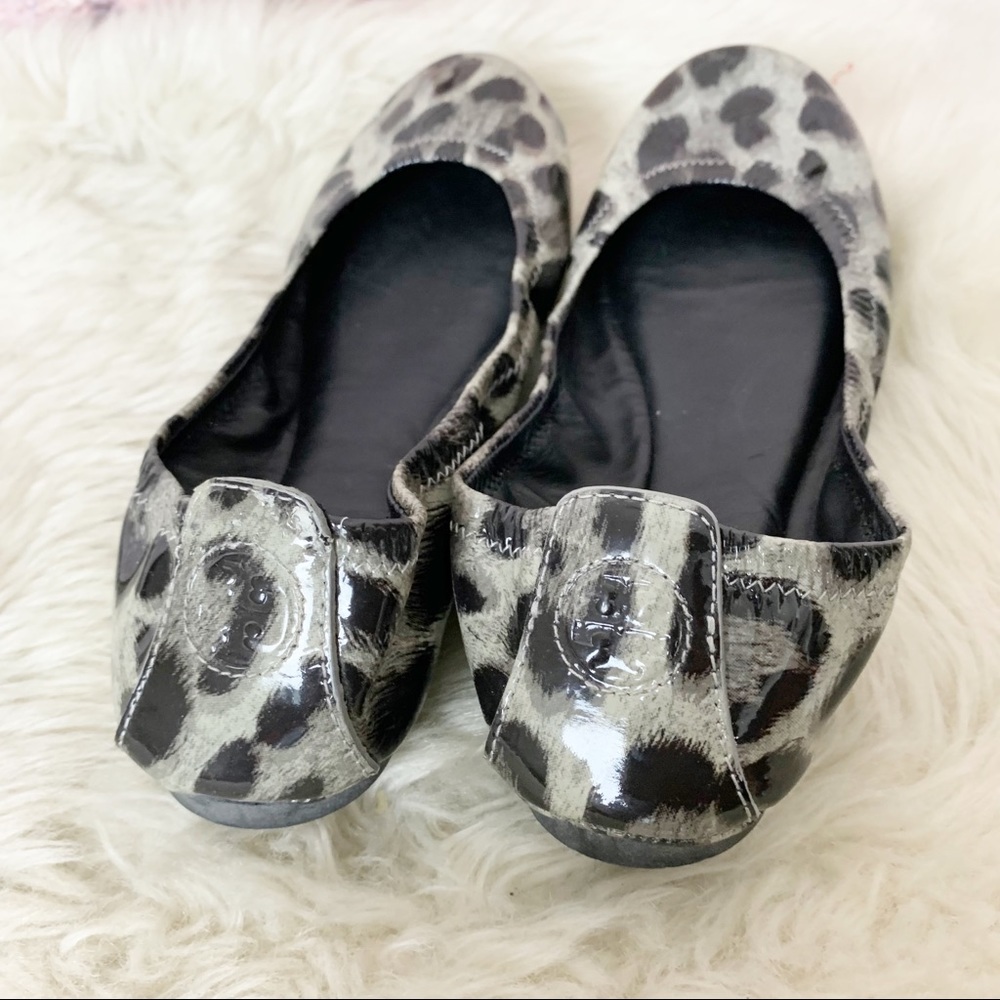 Tory Burch Eddie Snow Leopard Ballet Flats 6 - Picture 8 of 11